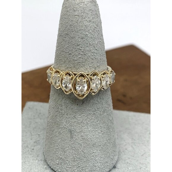 Women's Wedding Band 14k Yellow Gold Ring Diamond 0.50ctw Marquise Size 6.5 - Picture 5 of 14
